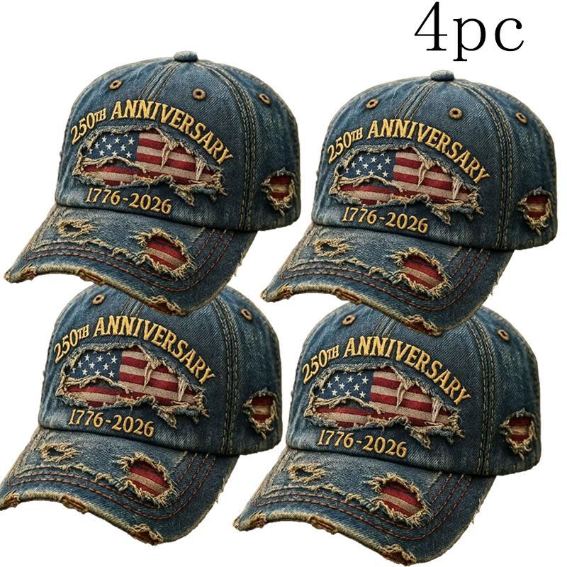 250th Anniversary 1776-2026 Distressed Denim Baseball Cap