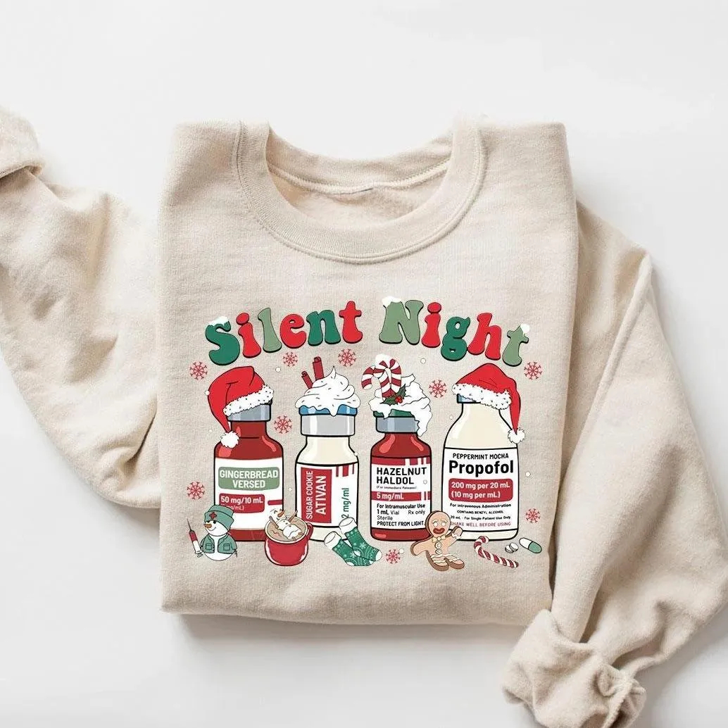 Silent Night Nurse Christmas Sweatshirt