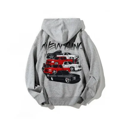 Chevy Gang Graphic Silverado Men's Cotton Hooded Sweatshirt 