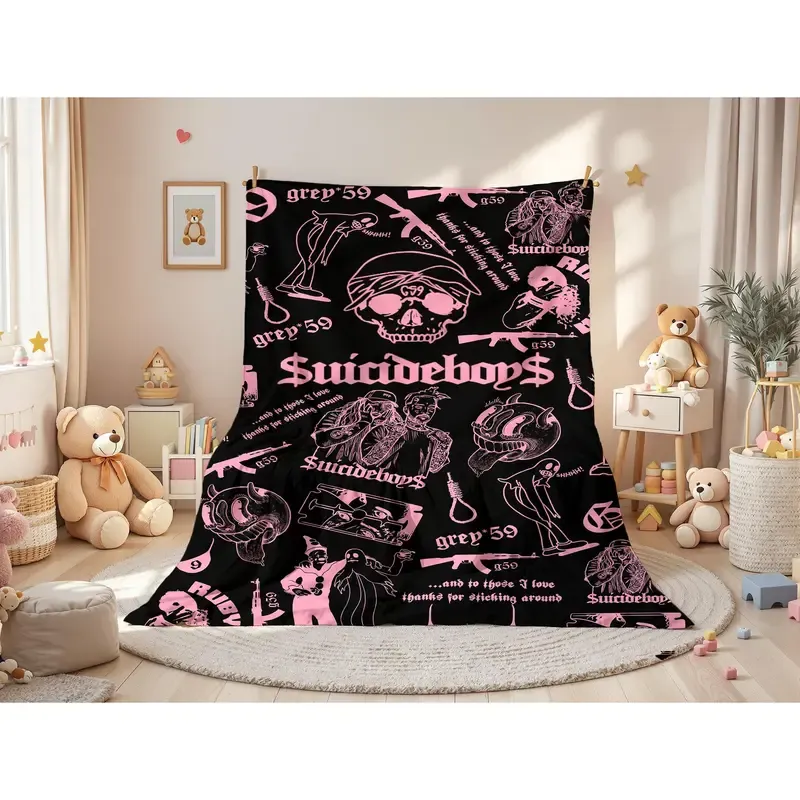 Retro Punk Full Wrap Print Blanket