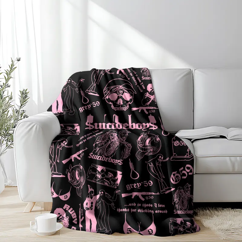 Retro Punk Full Wrap Print Blanket