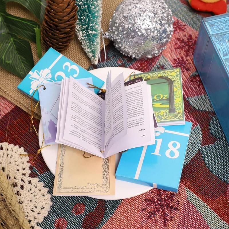 Mini Book Ornament Advent Calendar – 24-Day Christmas Countdown for Book Lovers