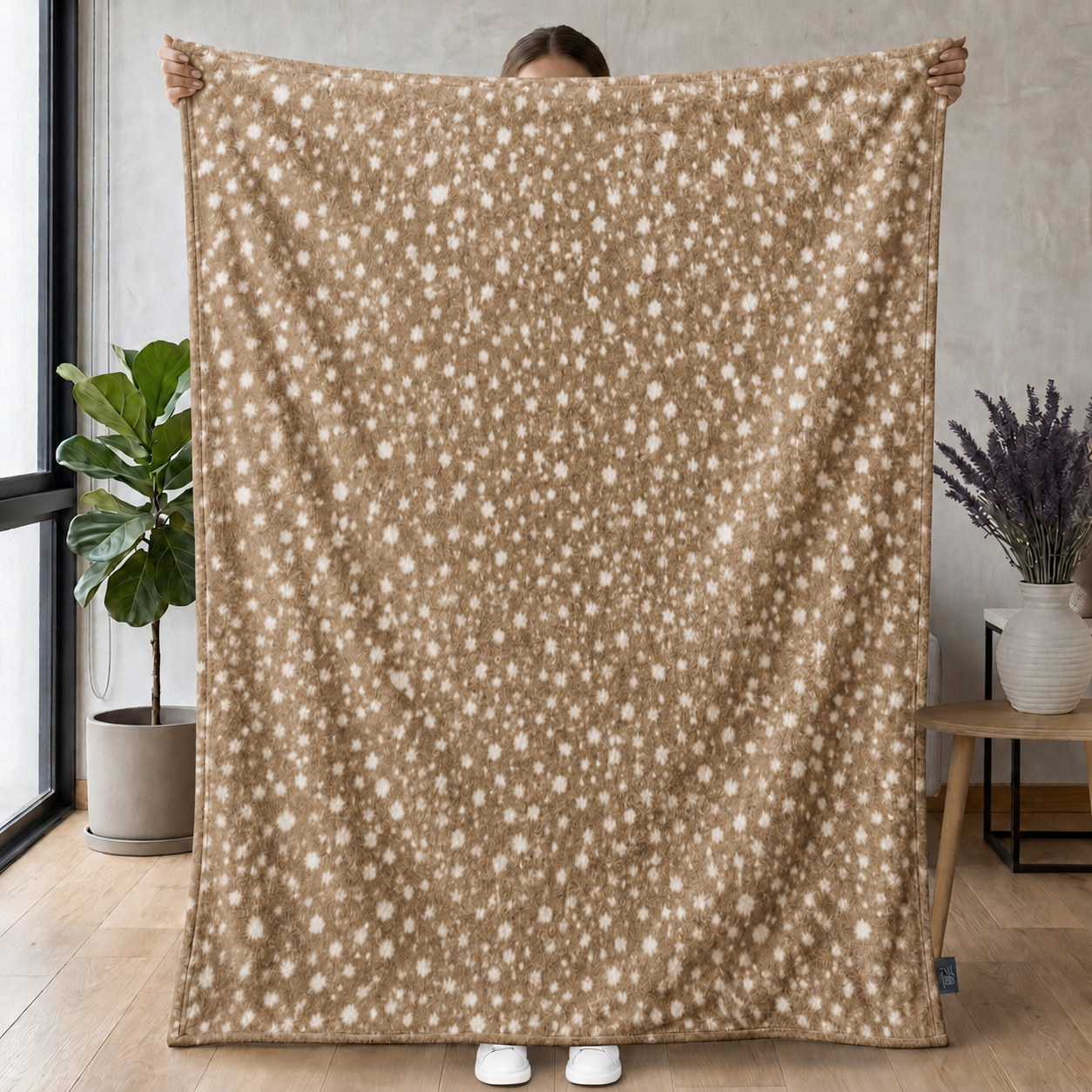 Brown Leopard Dot Pattern Cozy Throw Blanket