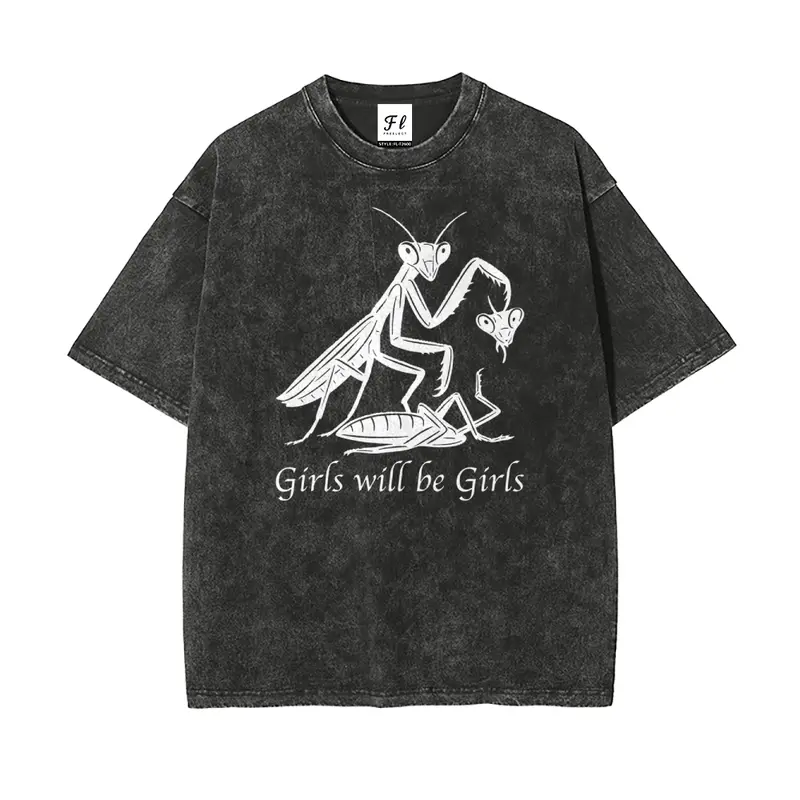Girls Will Be Girls Oversized Washed T-Shirt 