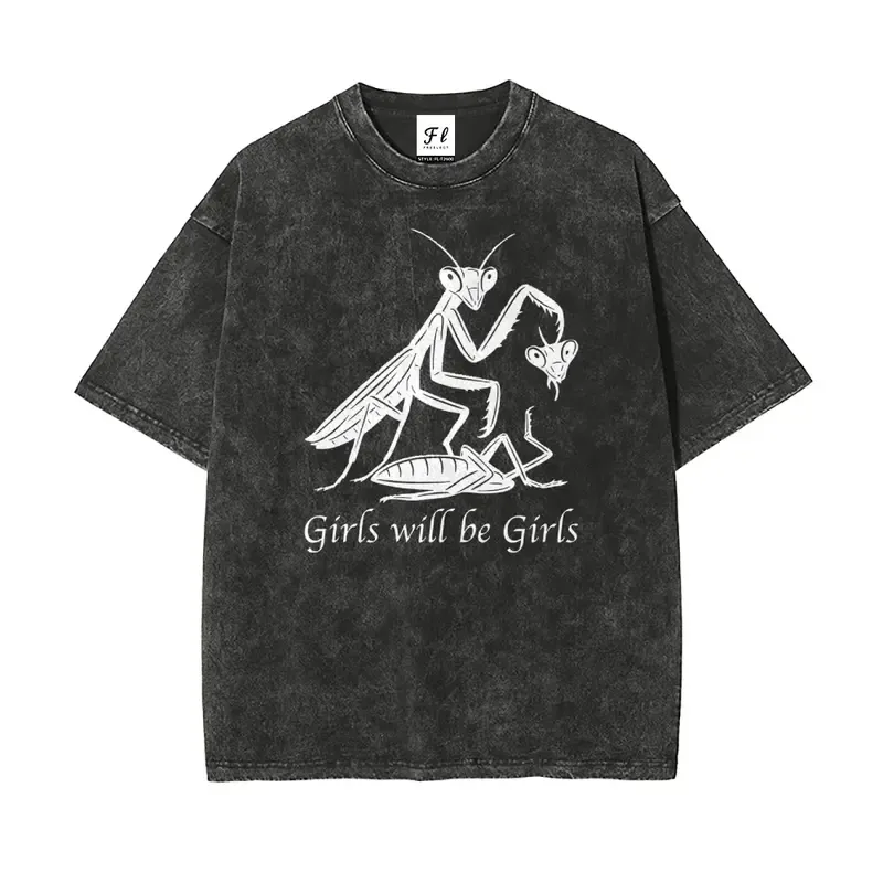 Girls Will Be Girls Oversized Washed T-Shirt 