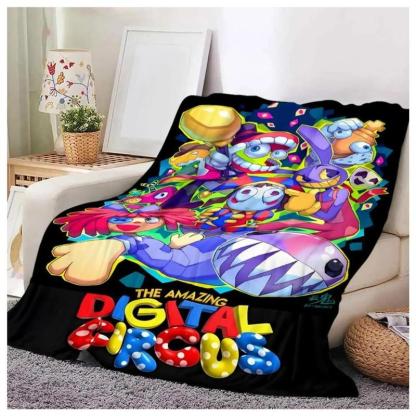 Whimsical Virtual Circus Adventure Character Blanket