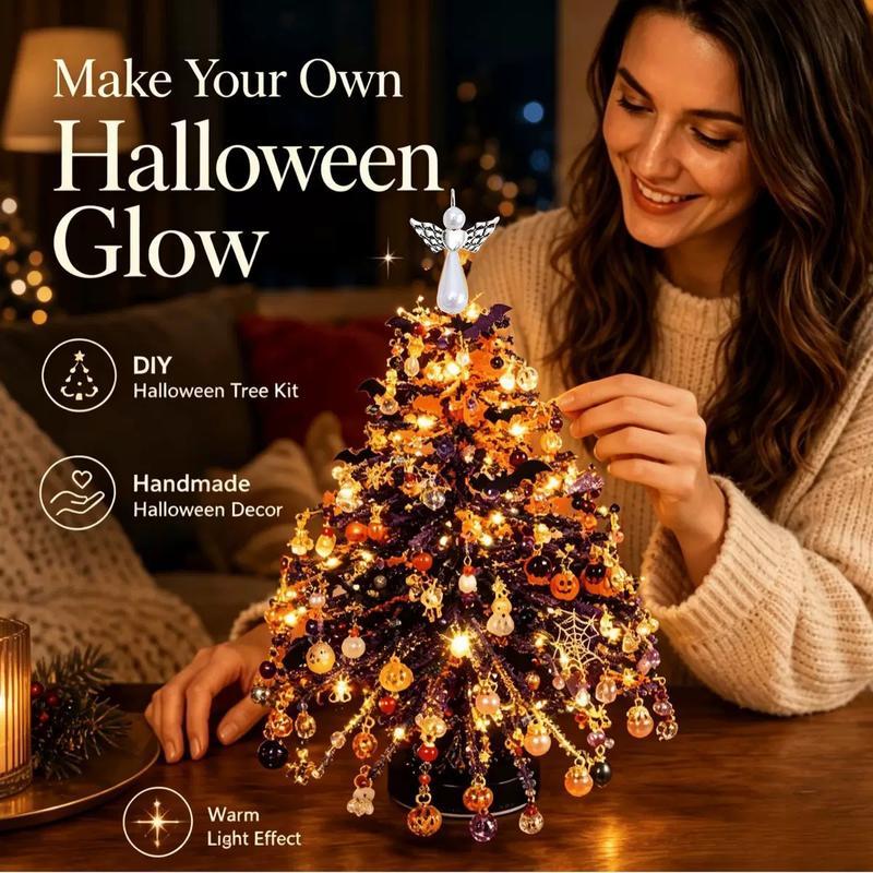 DIY Beaded Christmas Tree Kit-Hand‑Made Mini Crystal Bead Xmas Tree Craft Set