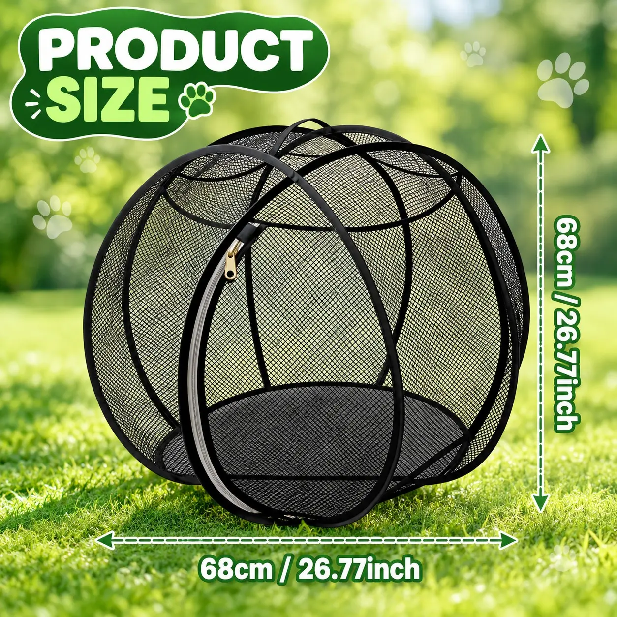 Portable Outdoor Cat Enclosure Mesh Ball Cat Cage