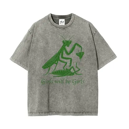 Girls Will Be Girls Oversized Washed T-Shirt 