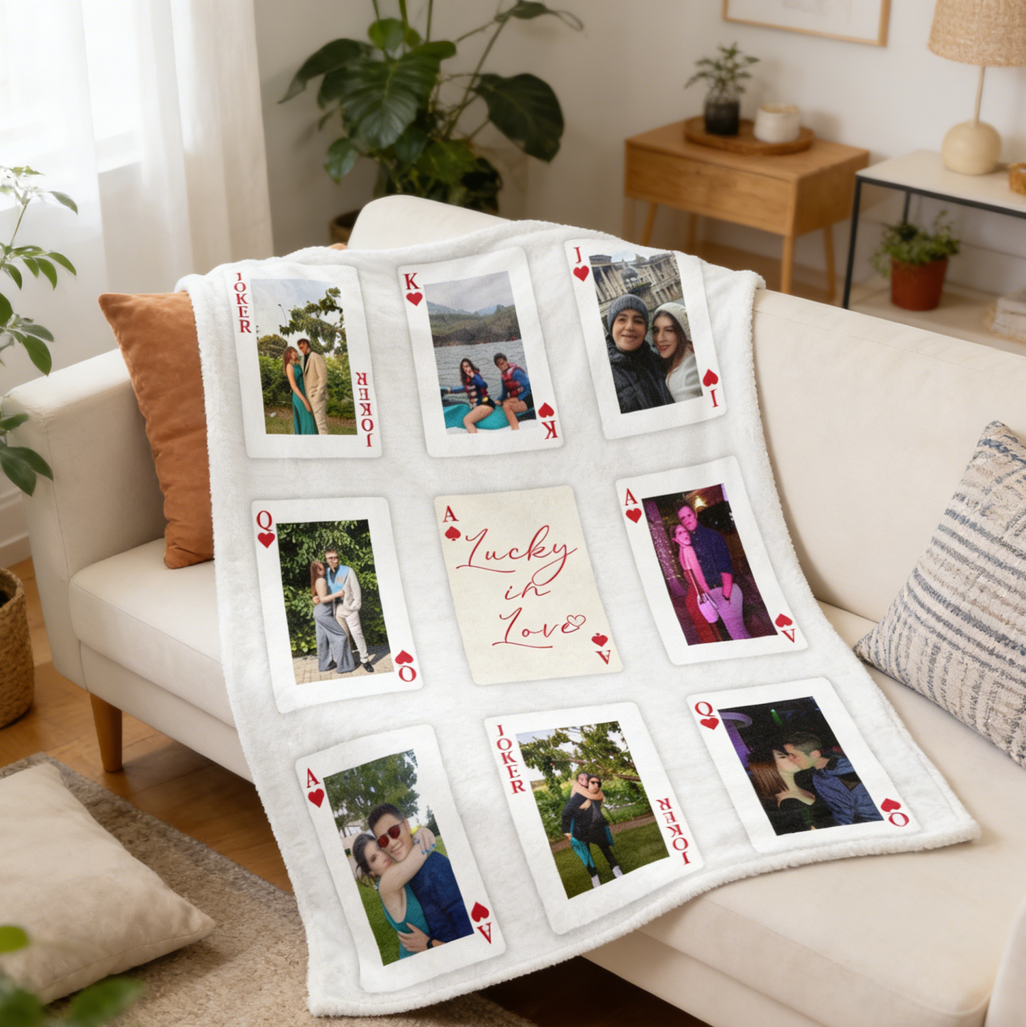 Custom Photo Playing Cards Blanket 🂡