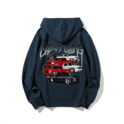 Chevy Gang Graphic Silverado Men's Cotton Hooded Sweatshirt 