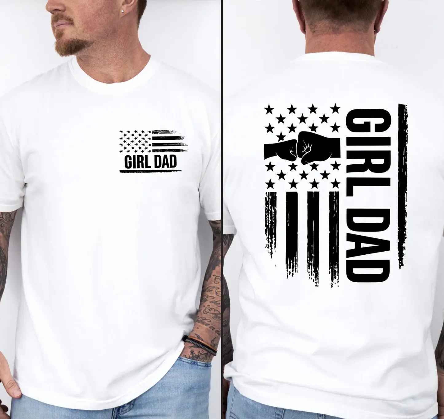 Girl Dad Crew Tee – Cool Dad Graphic T-Shirt for Proud Girl Dads & Dad-To-Be Gifts 