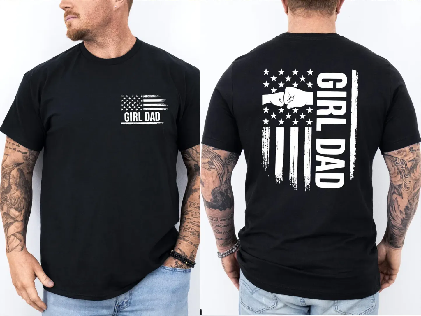 Girl Dad Crew Tee – Cool Dad Graphic T-Shirt for Proud Girl Dads & Dad-To-Be Gifts 