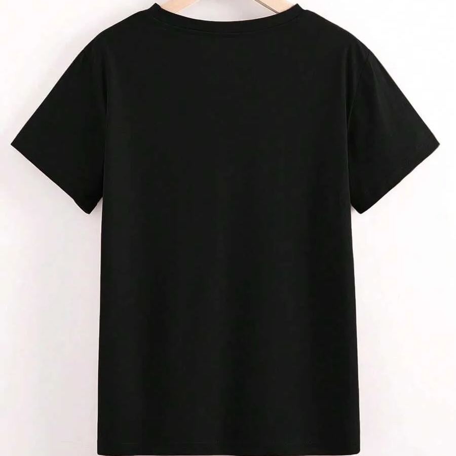 Leopard print cherry gold printed women's T-shirt, made of breathable and lightweight pure cotton material