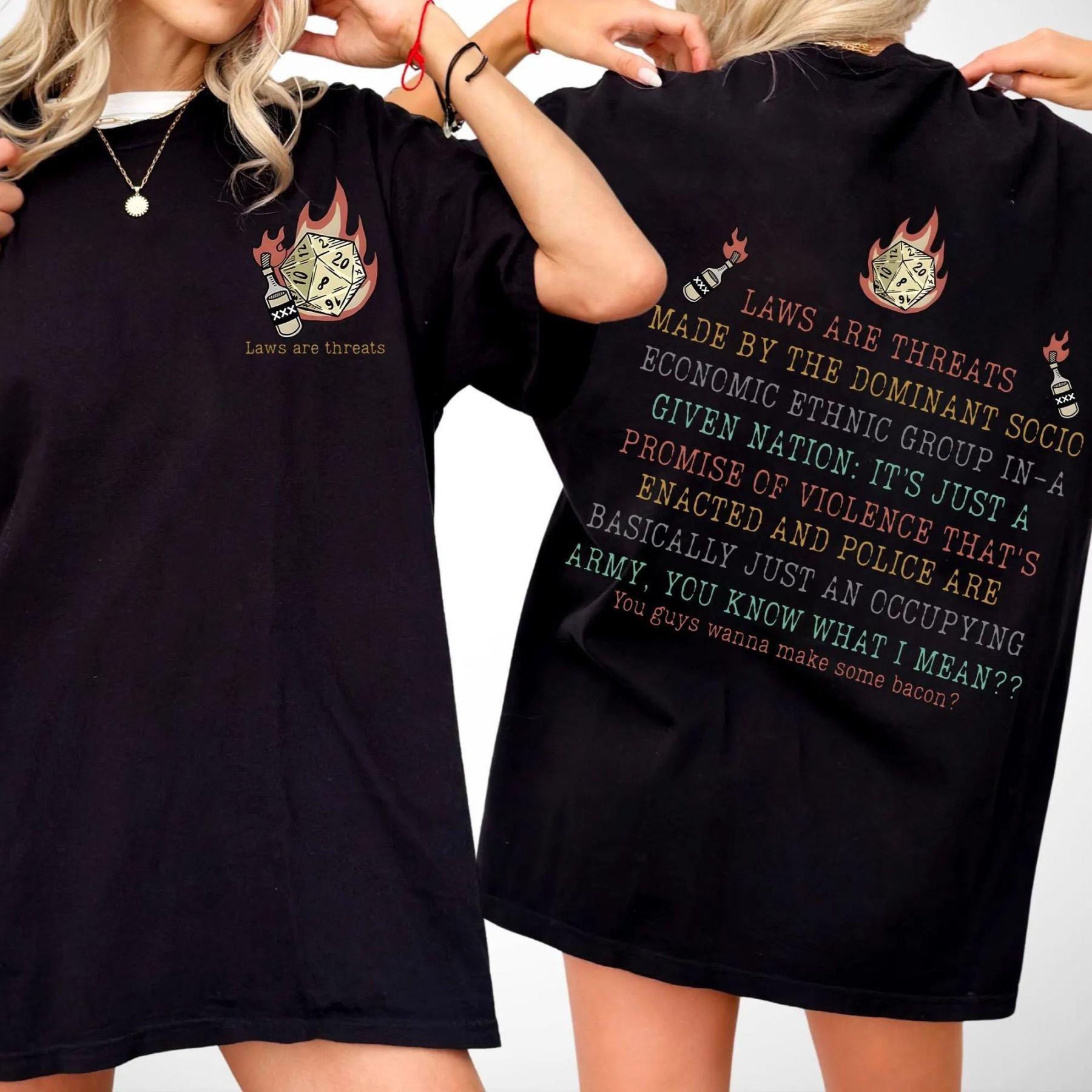 Laws Are Threats 2 Sides Shirt, D&D Tshirt, Dunge0ns and Drag0ns Shirts, Vintage Retro 90s Joke D and D Sweatshirt, Hoodie, RPG Gift