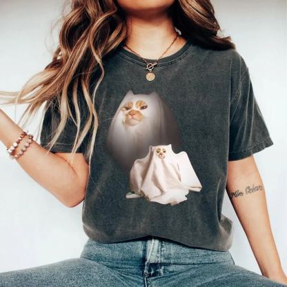 Ghost Kitten Cat Halloween T-Shirt