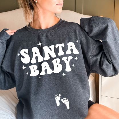 Santa Baby Christmas Pregnancy Announcement Sweatshirt