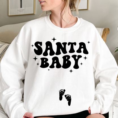 Santa Baby Christmas Pregnancy Announcement Sweatshirt