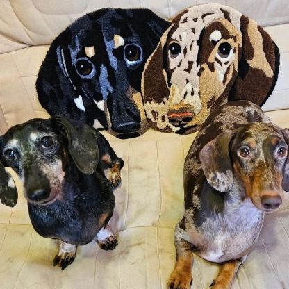 CUSTOM PET RUG - Tufted Rug - Personalised Pet Dog Portrait Rug