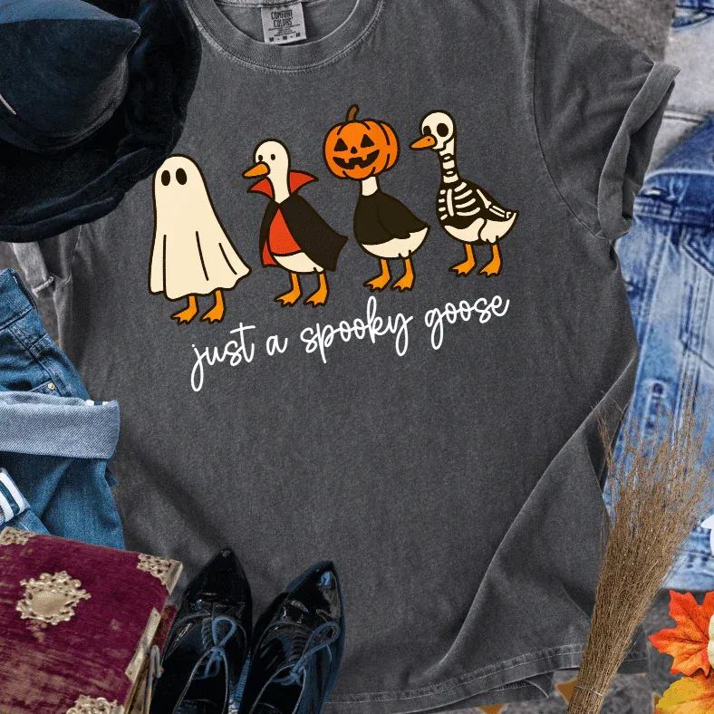 Just A Spooky Goose Halloween Sweatshirt