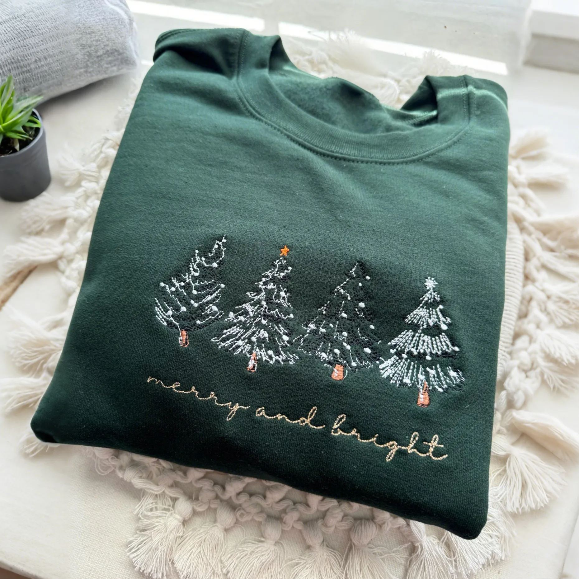 [Copy]Retro Santa & Reindeer Christmas Winter Cabin Sweatshirt