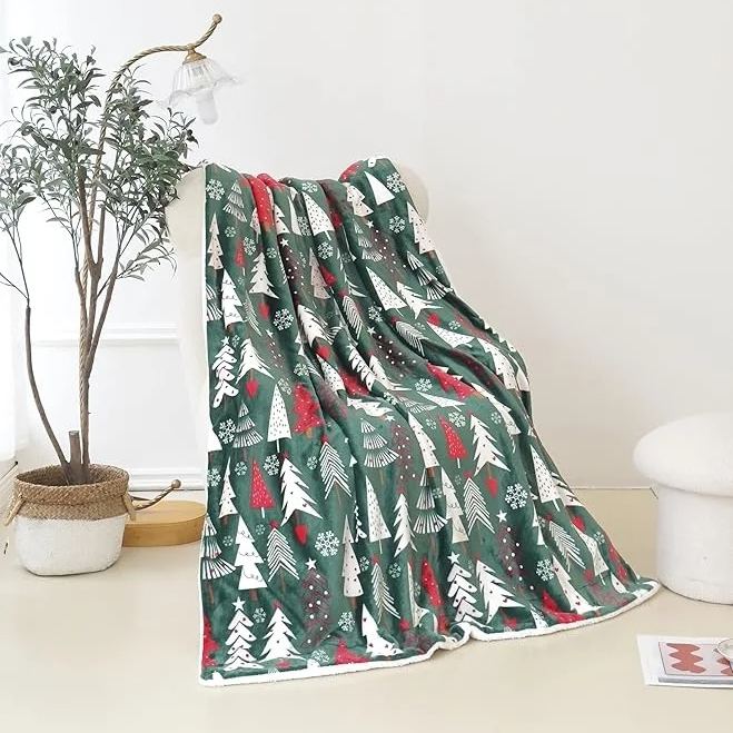 Elegant Comfort Reversible Christmas Blanket