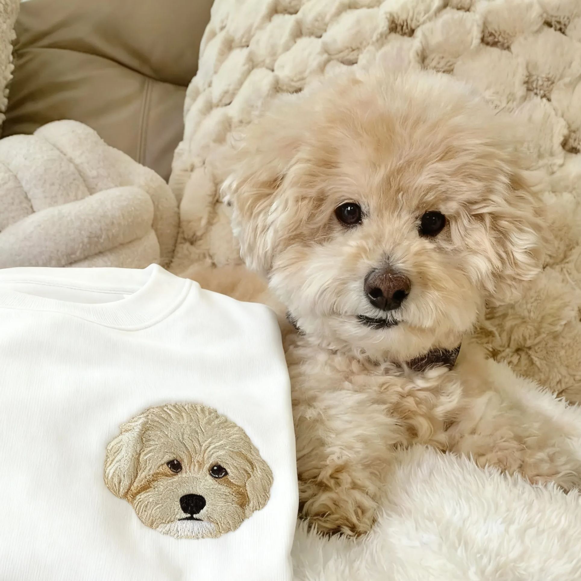 Embroidered Pet Portrait Organic Sweatshirt