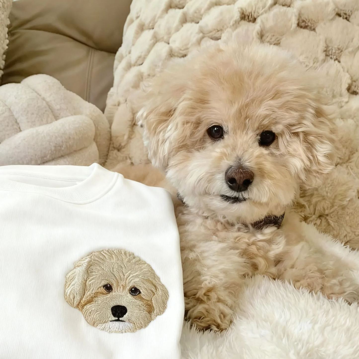 Embroidered Pet Portrait Organic Sweatshirt