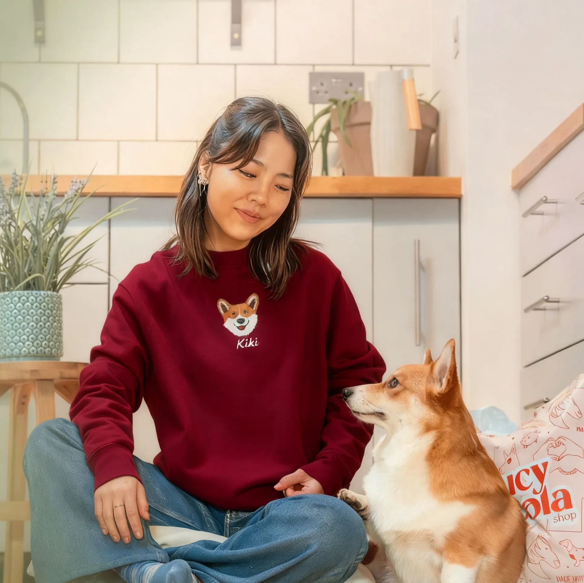 Embroidered Pet Portrait Organic Sweatshirt