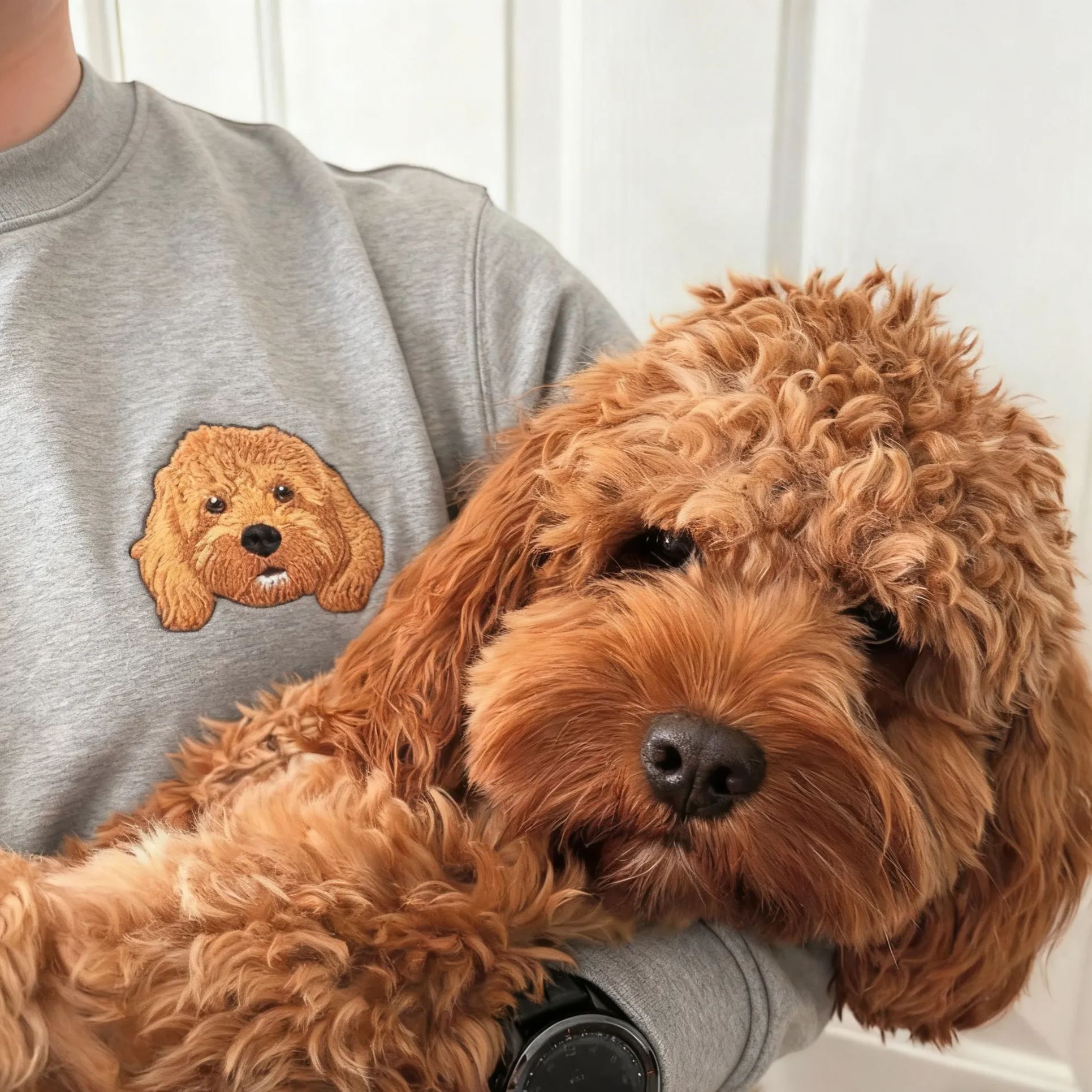 Embroidered Pet Portrait Organic Sweatshirt