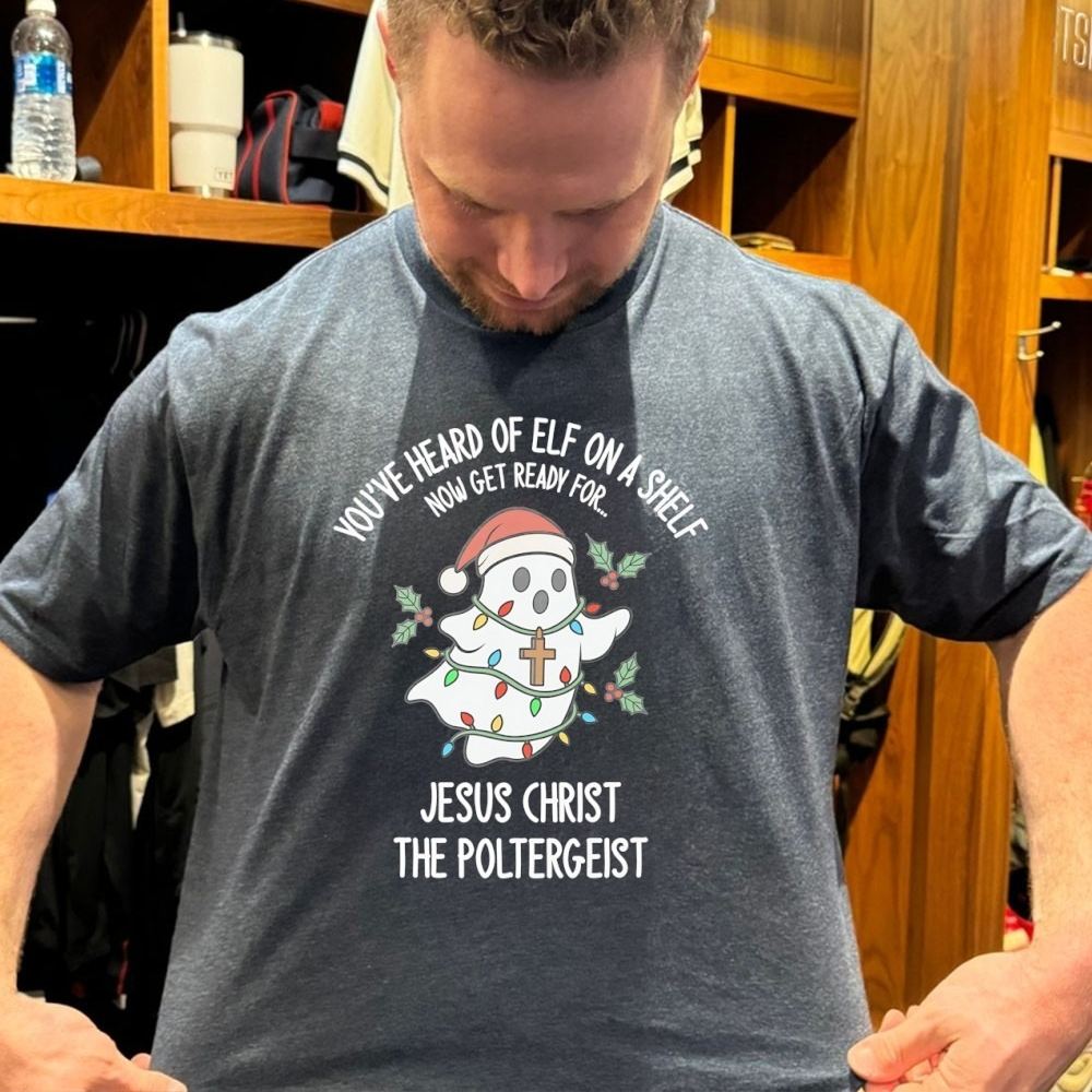 Jesus Christ The Poltergeist You’ve Heard Of Elf On A Shelf Now Get Ready For Ghost Christmas Shirt