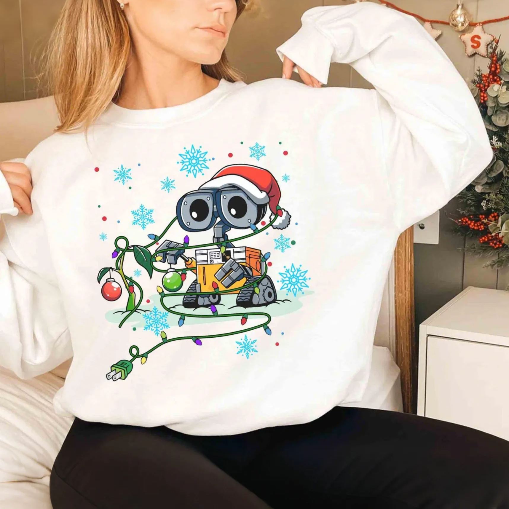 Cartoon Movie Characters Inspired Christmas Lights Matching T-Shirt