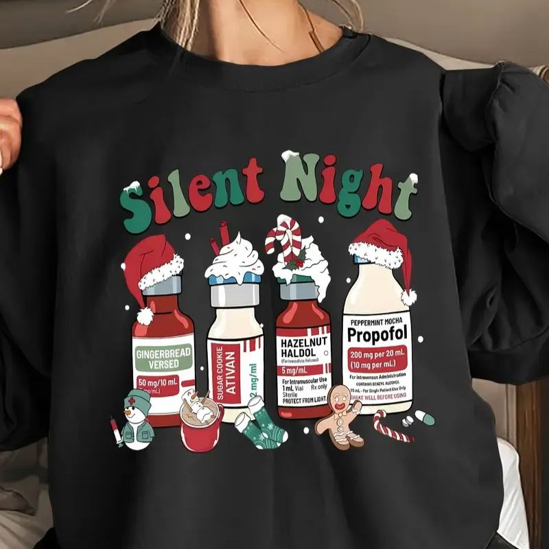 Silent Night Nurse Christmas Sweatshirt