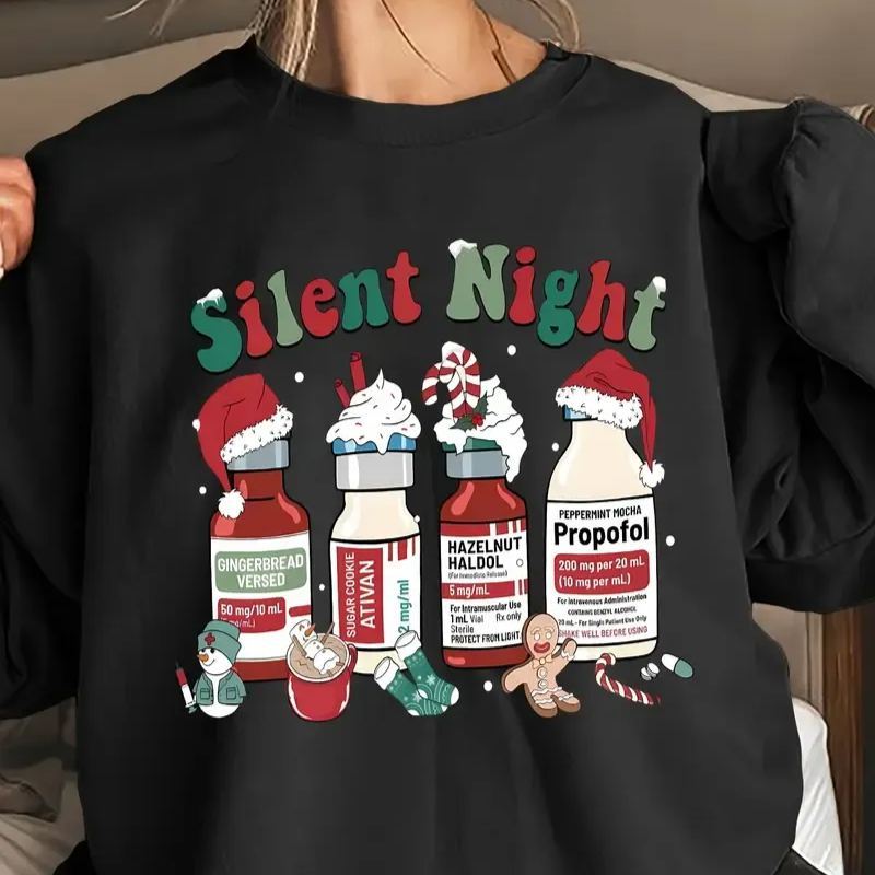 Silent Night Nurse Christmas Sweatshirt