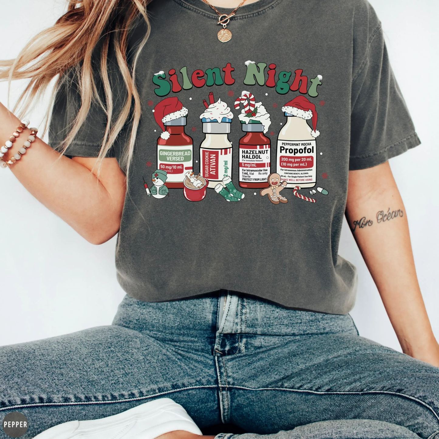Silent Night Nurse Christmas Sweatshirt