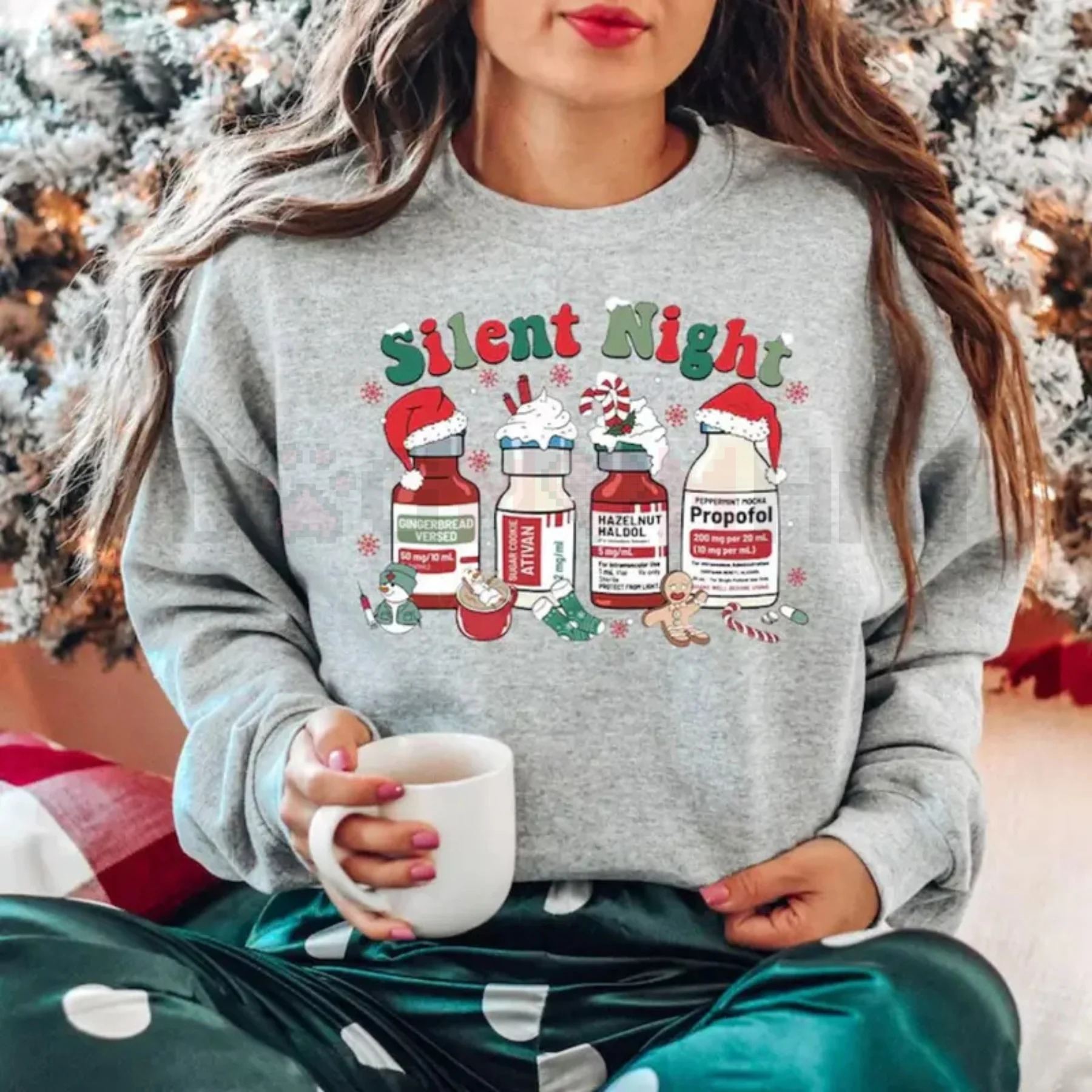 Silent Night Nurse Christmas Sweatshirt