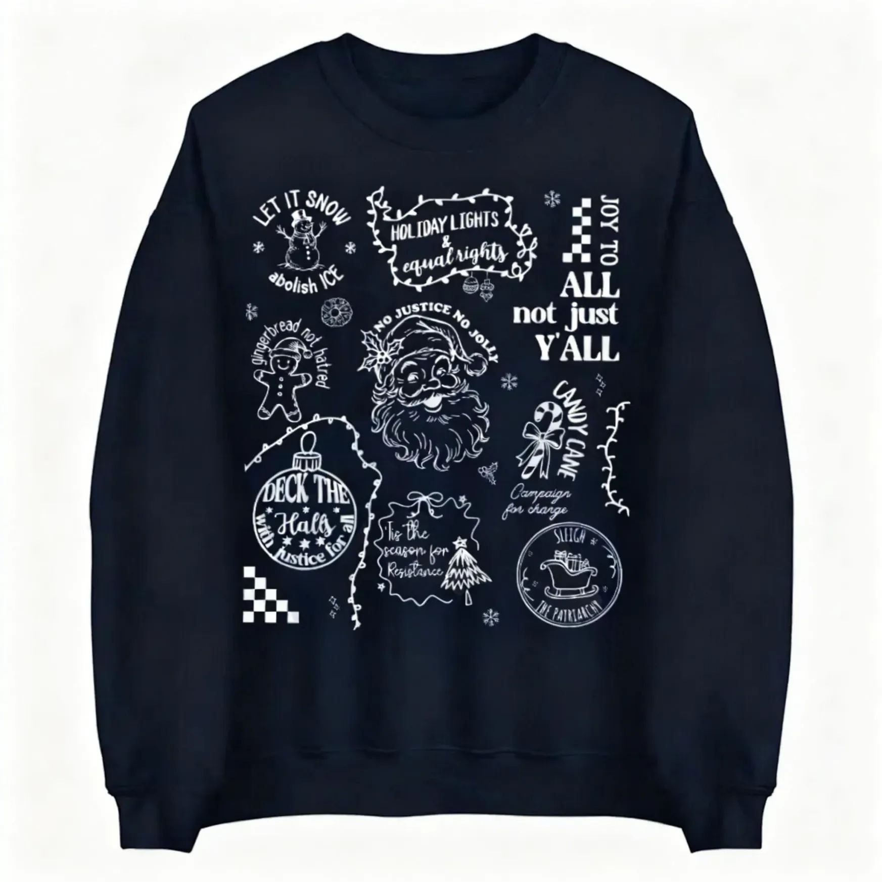 Doodle Santa Claus Liberal Values Sweatshirt
