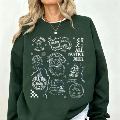 Doodle Santa Claus Liberal Values Sweatshirt