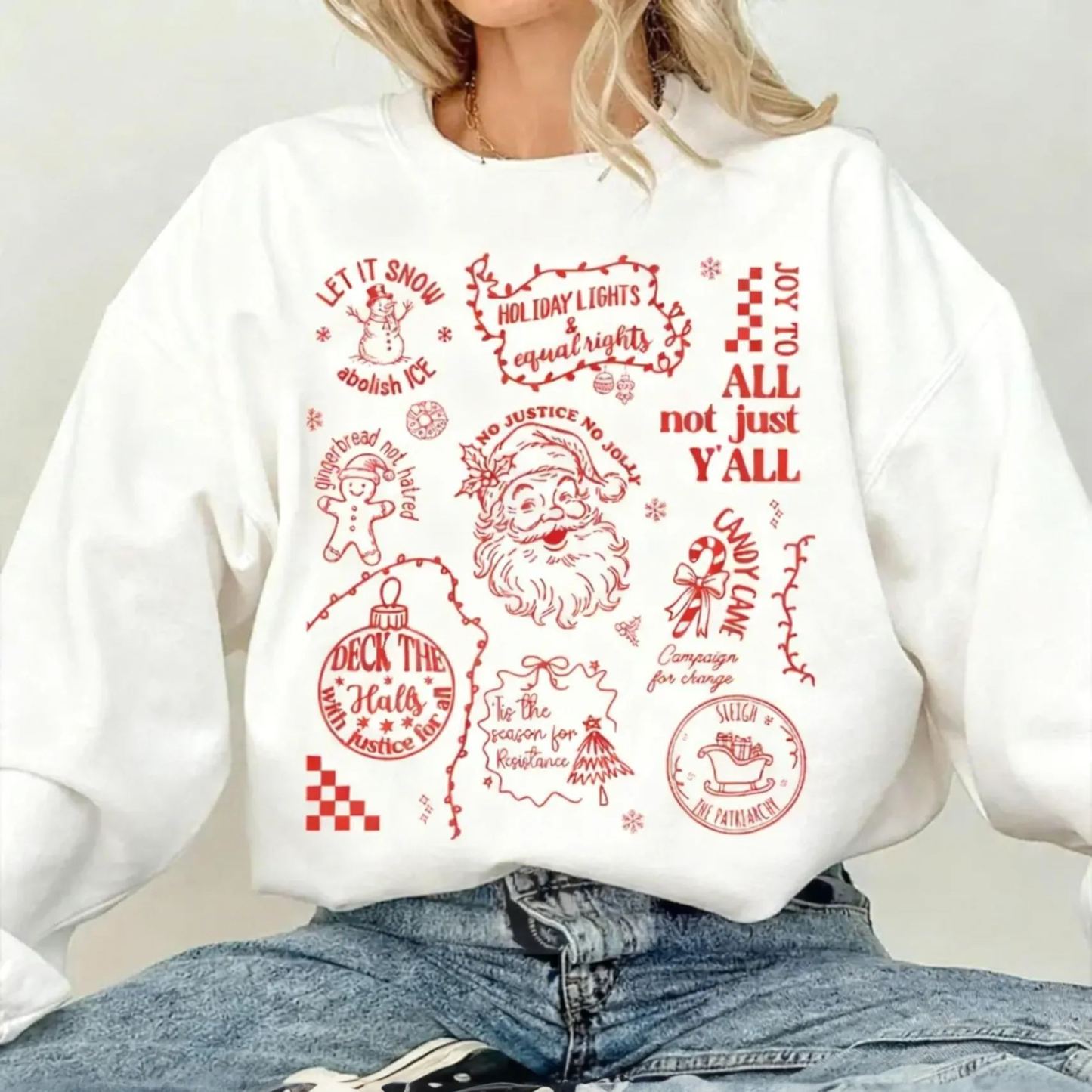 Doodle Santa Claus Liberal Values Sweatshirt