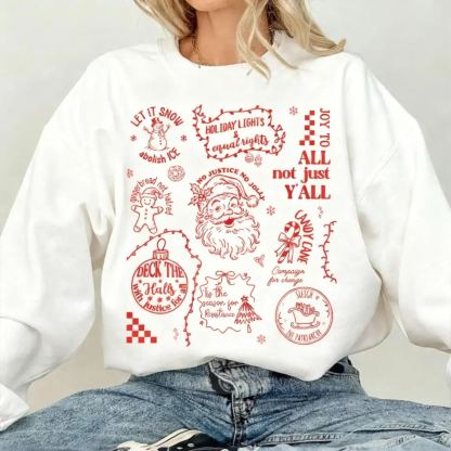 Doodle Santa Claus Liberal Values Sweatshirt