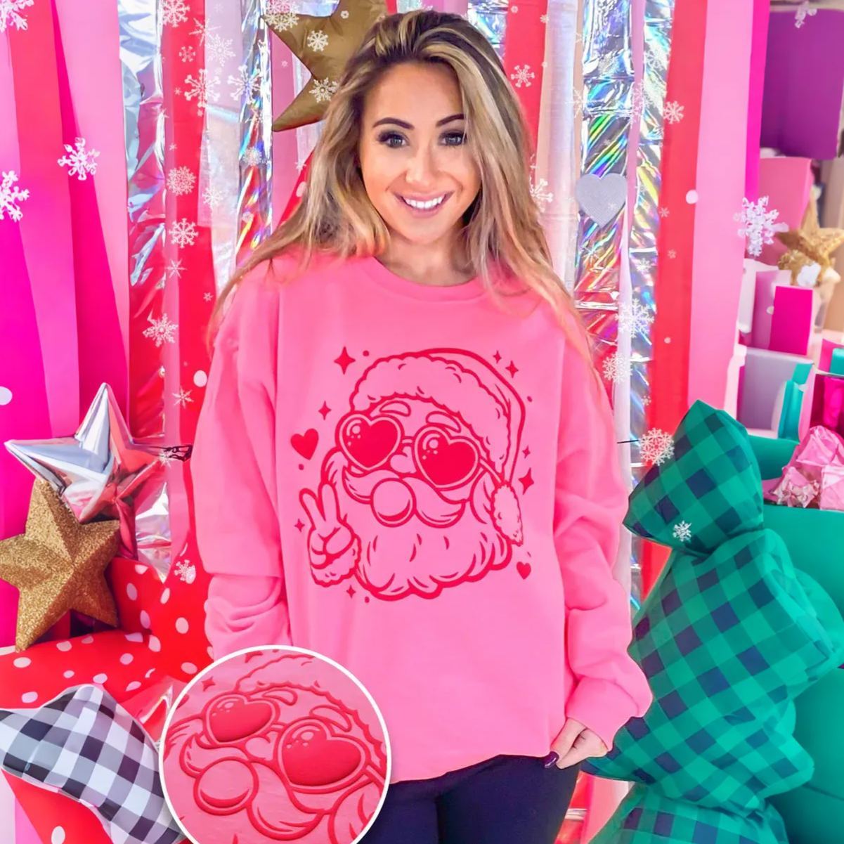 Magic Puff Bubble Gum Christmas Santa Graphic Sweatshirt