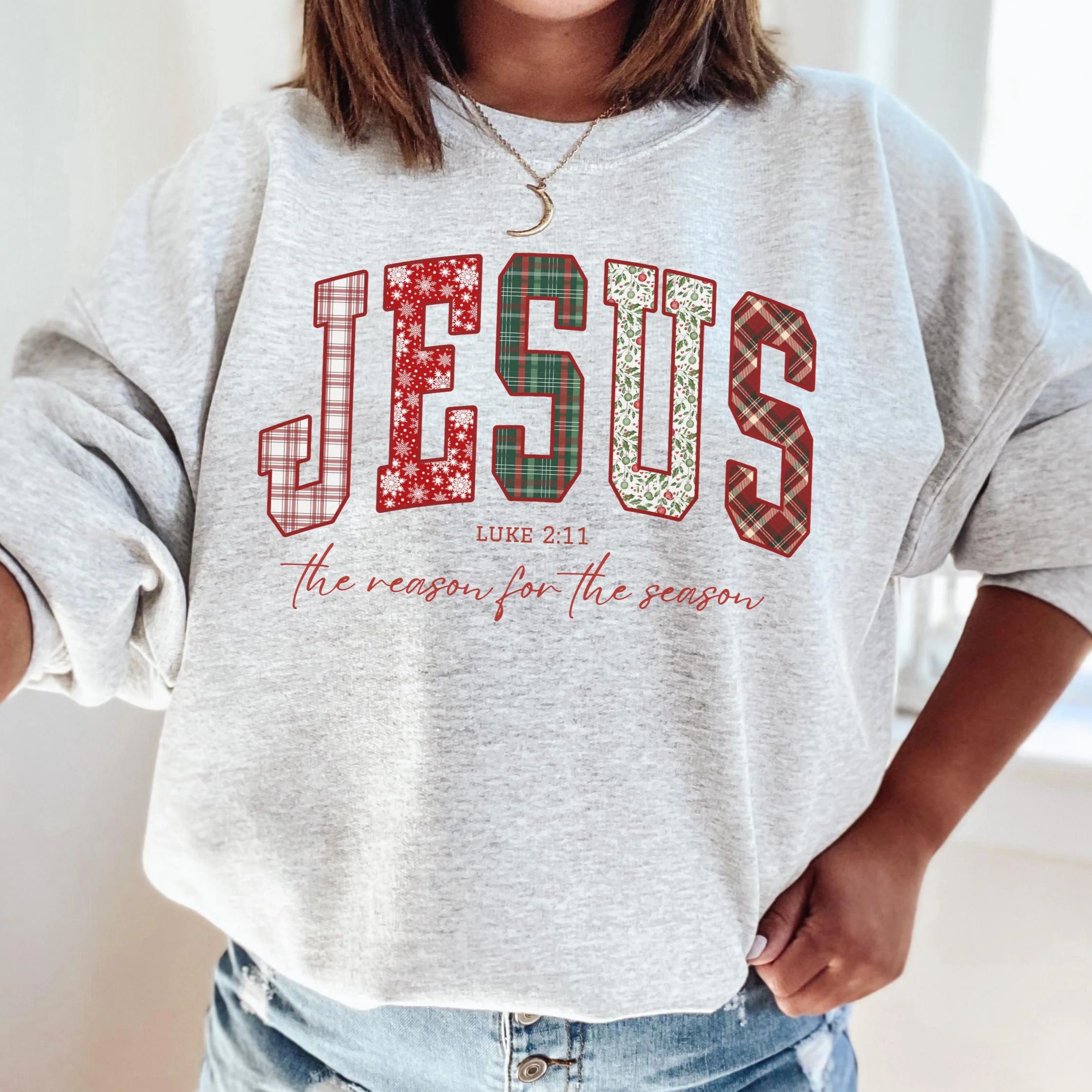 Christian Jesus Christmas Bible Verse Sweatshirt