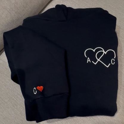 Heart-to-heart Embroidered Couple Sweatshirt