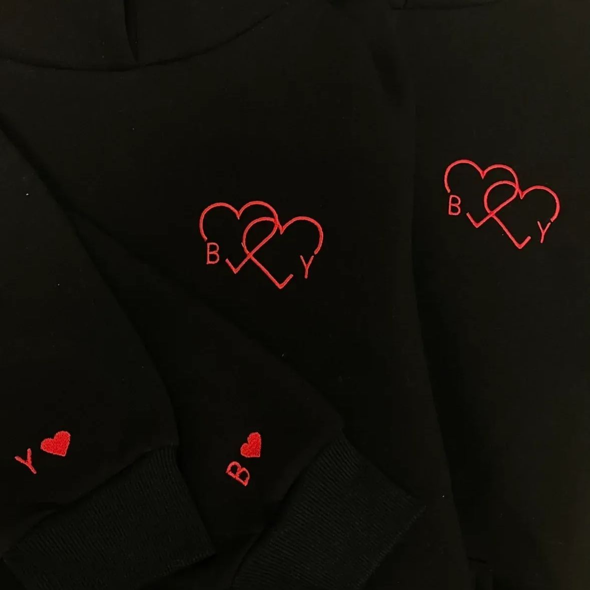 Heart-to-heart Embroidered Couple Sweatshirt