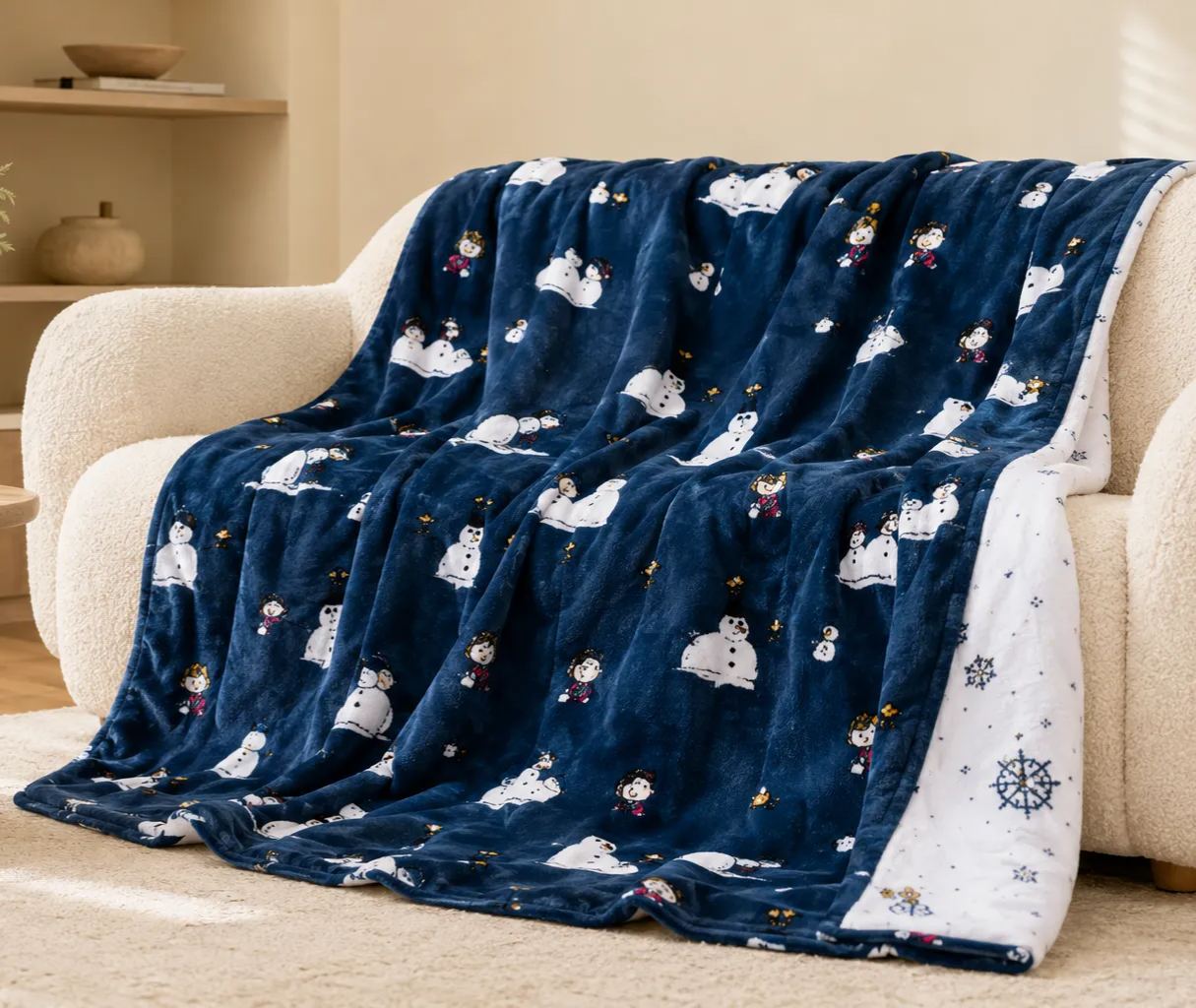 Snowman Winter Throw Blanket