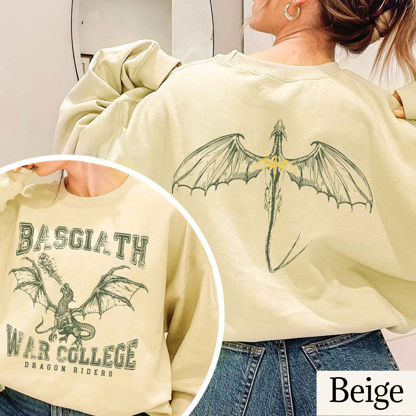 Fourth Wing Basgiath College Dragon Crewneck