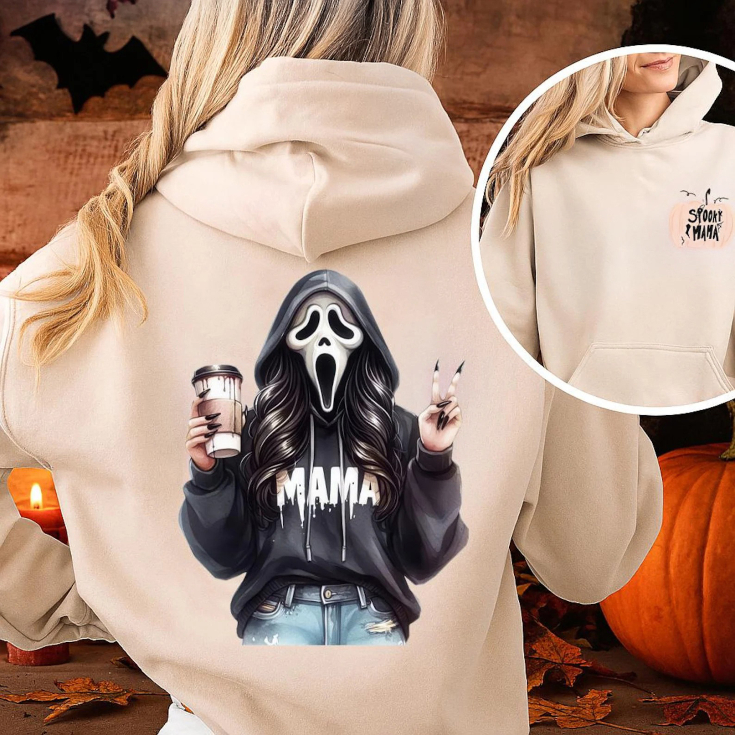 Mom's Ghost Coffee Halloween Sweatshirt