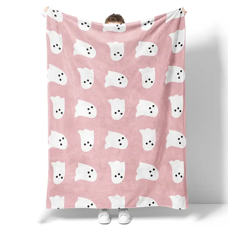 Halloween Ghost Print Flannel Blanket