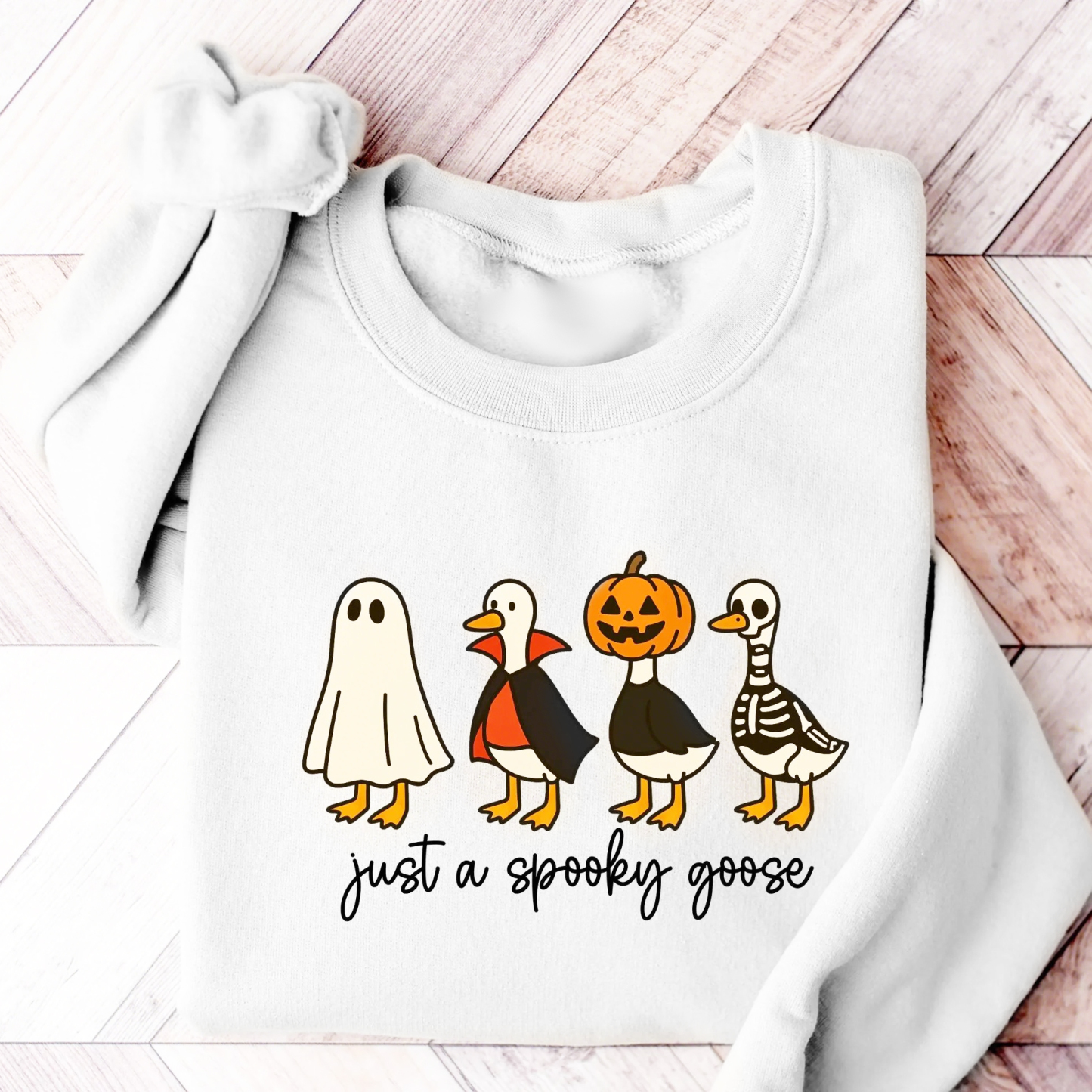 Just A Spooky Goose Halloween Sweatshirt