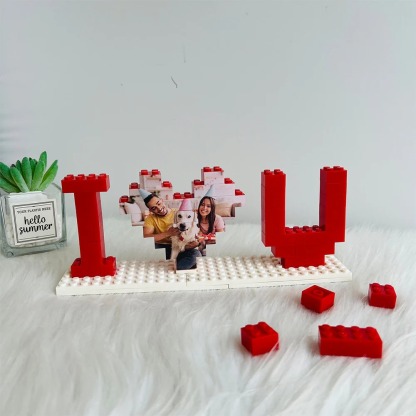 Personalized I Love You Brick Puzzles Gifts, Photo Block for Lovers